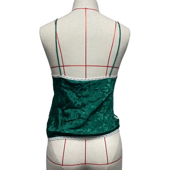 Vintage Deena Womens Size 34 Green White Lacey Nightie Cami Top - Picture 5 of 5